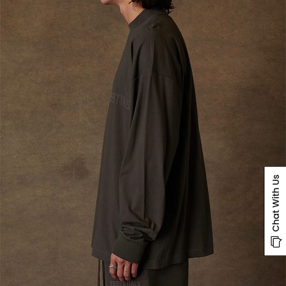 NWT Essentials Fear of God long sleeve tee. Size S. Off black. - Picture 4 of 5